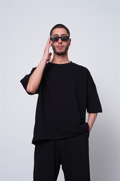 Siyah 350GSM OUTPLENTY PREMİUM  Basic Oversize Tişört