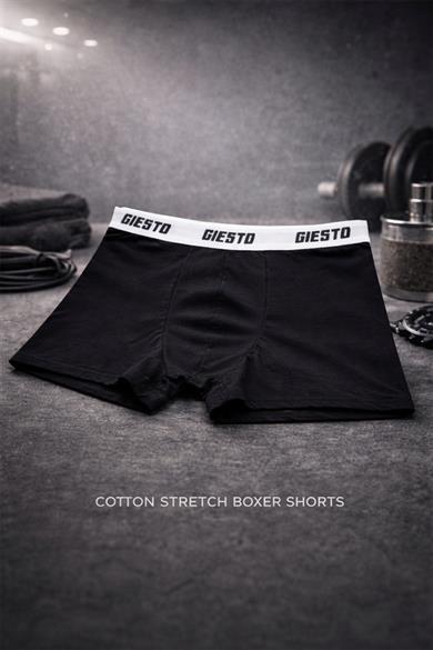 Siyah 3lü Bel Lastikli Premium Boxer