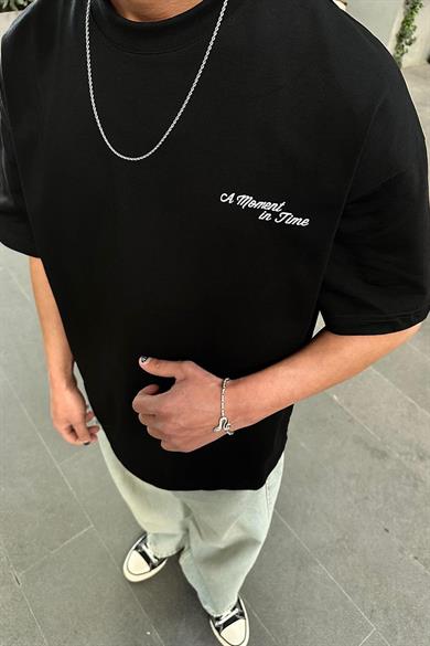 Siyah A Moment PM Oversize Tişört
