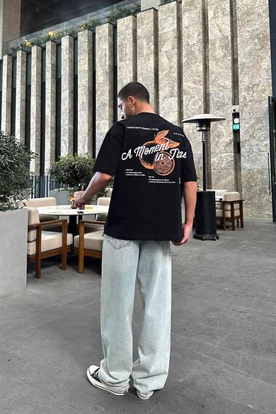 Siyah A Moment PM Oversize Tişört