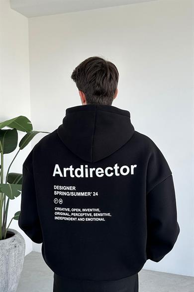 Siyah Art Director Oversize Sweatshirt
