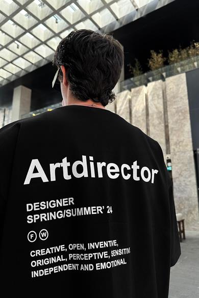 Siyah Artdirector OUTPLENTY PREMİUM Oversize Tişört