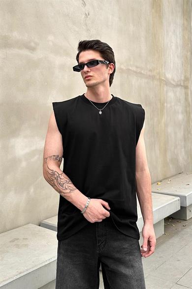 Siyah Basic A1 OUTPLENTY PREMİUM Oversize Atlet Tişört