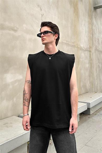 Siyah Basic A1 OUTPLENTY PREMİUM Oversize Atlet Tişört