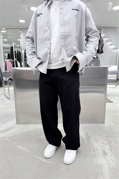 Siyah Basic Baggy Pantolon