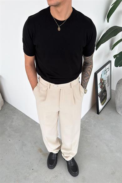 Siyah Basic Bisiklet Yaka Triko Tişört