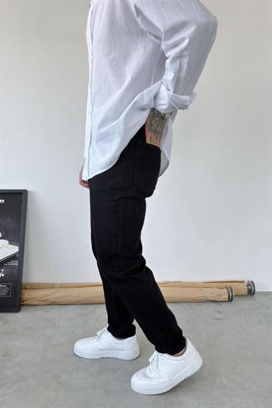 Siyah Basic Boyfriend Pantolon