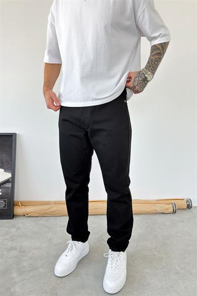 Siyah Basic Boyfriend Pantolon