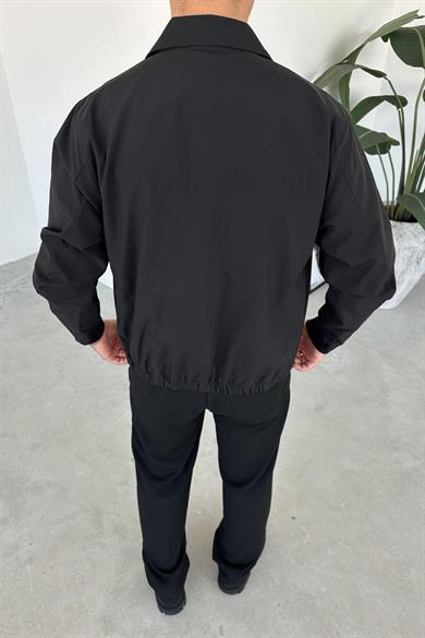 Siyah Basic Çıt Çıt Düğmeli Relaxed Ceket