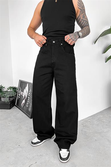 Siyah Basic Ekstra Bol Baggy Pantolon