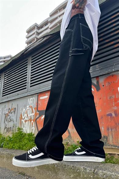 Siyah Basic K13 Baggy Pantolon