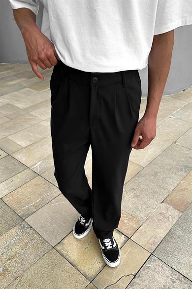 Siyah Basic Kumaş A9 DL Baggy Pantolon