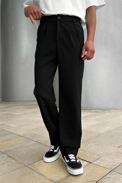 Siyah Basic Kumaş A9 DL Baggy Pantolon