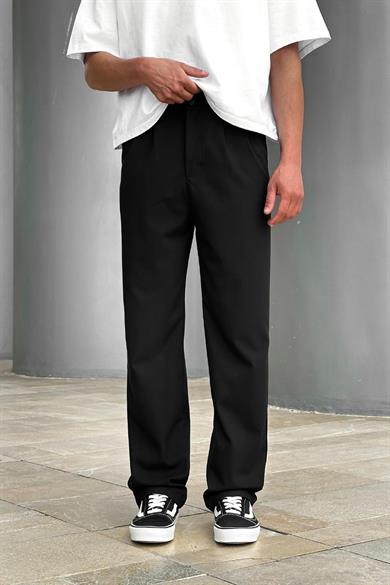 Siyah Basic Kumaş A9 DL Baggy Pantolon