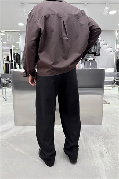 Siyah Basic Kumaş Palazzo Pantolon