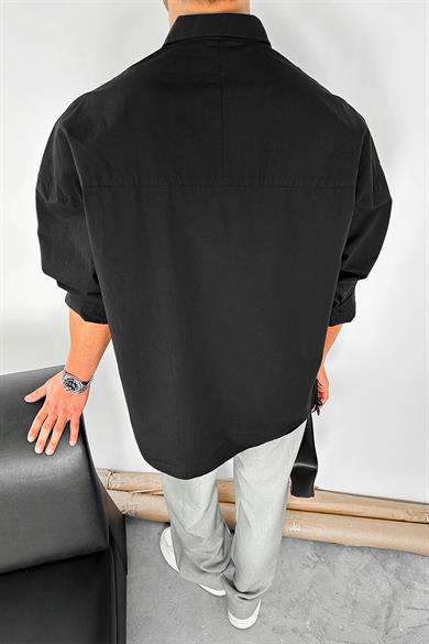 Siyah Basic Premium Relaxed Gömlek