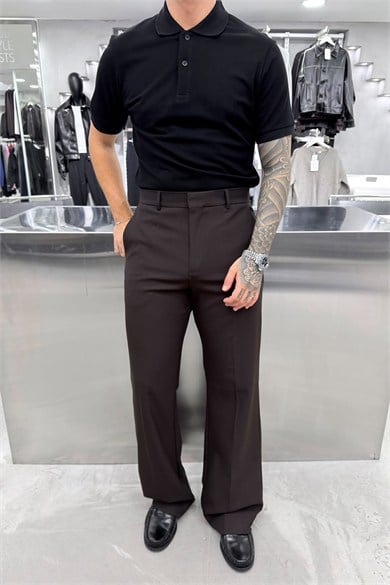 Siyah Basic Premium Relaxed Polo Yaka Tişört