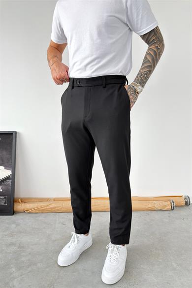 Siyah Basic Regular Fit Kumaş Pantolon