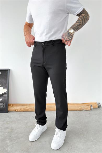 Siyah Basic Regular Kumaş Pantolon