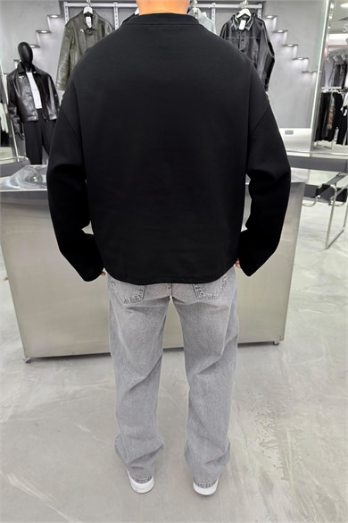 Siyah Basic Uzun Kollu Oversize Tişört