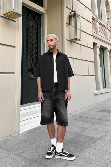 Siyah Basic Y2 PM Oversize Gömlek