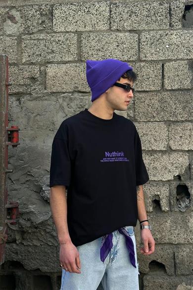 Siyah Beyaz Continuos Oversize Tişört