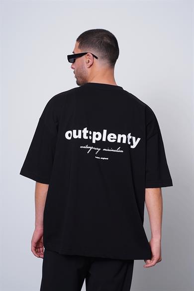 Siyah Beyaz Minimalism OUTPLENTY PREMİUM Oversize Tişört