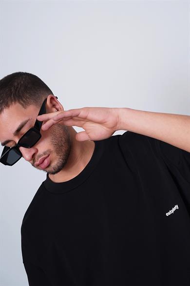 Siyah Beyaz Minimalism OUTPLENTY PREMİUM Oversize Tişört