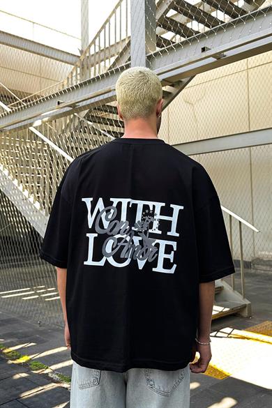 Siyah Can Amor OUTPLENTY PREMİUM Oversize Tişört