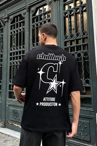 Siyah Chill High PM Oversize Tişört