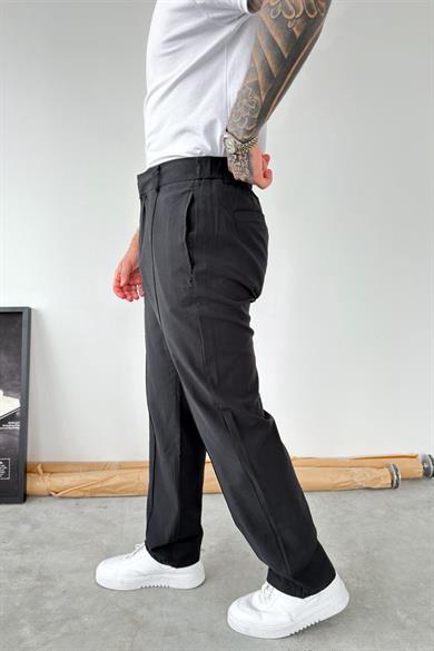 Siyah Çımalı Modal Kumaş Pantolon