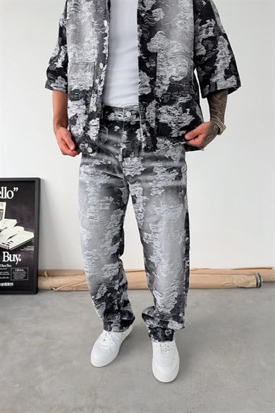 Siyah Cloud Wash Baggy Fit Pantolon