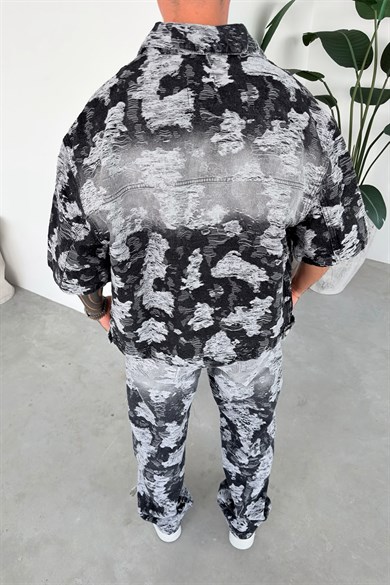 Siyah Cloud Wash Boxy Fit Kot Ceket