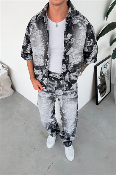 Siyah Cloud Wash Boxy Fit Kot Ceket