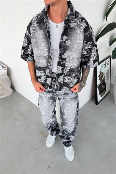 Siyah Cloud Wash Boxy Fit Kot Ceket