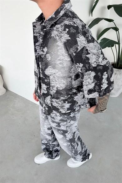 Siyah Cloud Wash Boxy Fit Kot Ceket