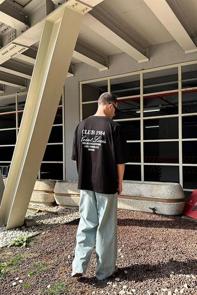 Siyah Club 1984 OUTPLENTY PREMİUM Oversize Tişört