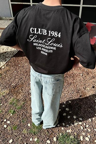 Siyah Club 1984 OUTPLENTY PREMİUM Oversize Tişört