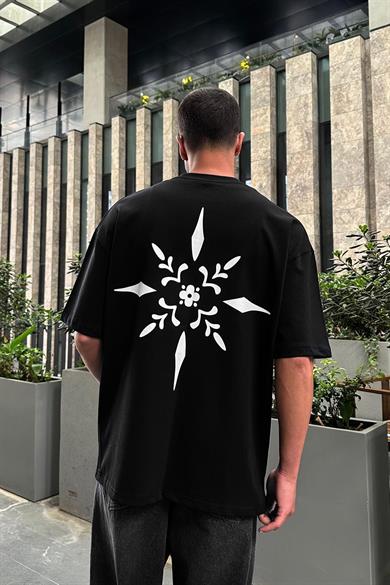 Siyah Compass PM Oversize Tişört