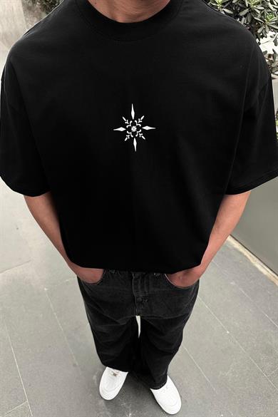 Siyah Compass PM Oversize Tişört