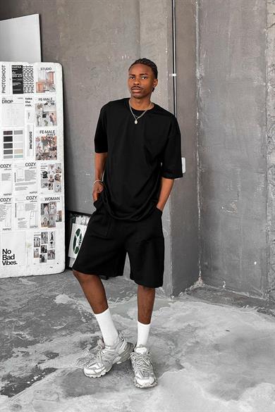 Siyah Cozy Basic Oversize Tişört