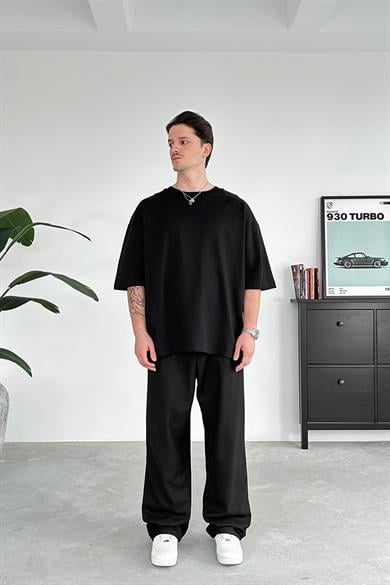Siyah Cozy Basic Oversize Tişört