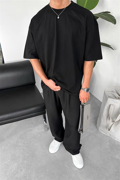 Siyah Cozy Basic Oversize Tişört