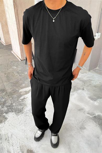 Siyah Cozy Basic Oversize Tişört