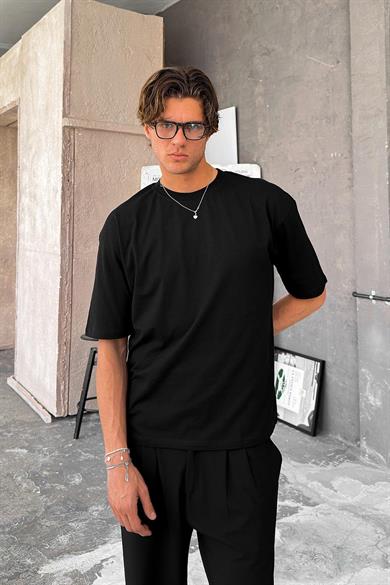 Siyah Cozy Basic Oversize Tişört