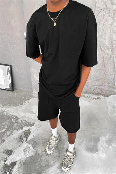 Siyah Cozy Basic Oversize Tişört