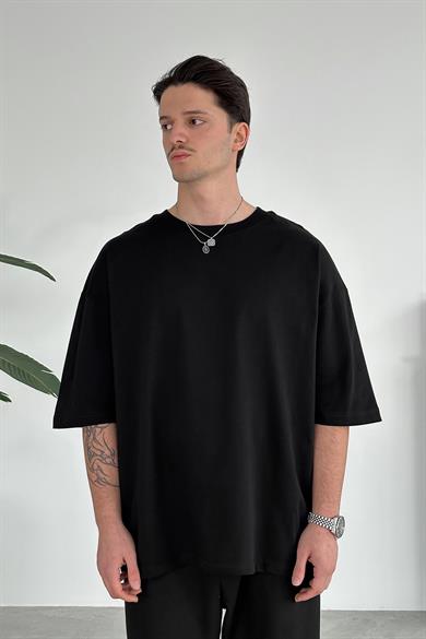Siyah Cozy Basic Oversize Tişört