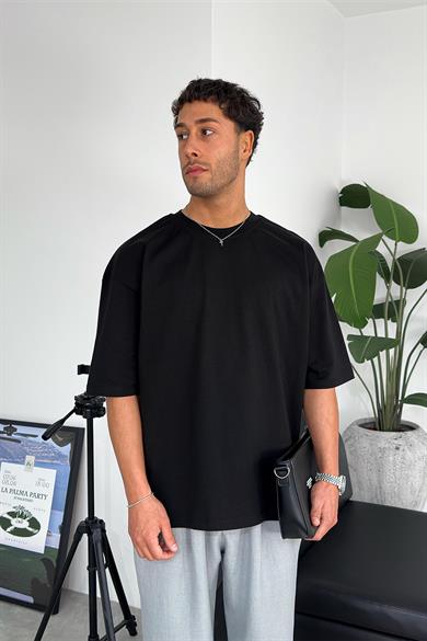 Siyah Cozy Basic Soft Oversize Tişört