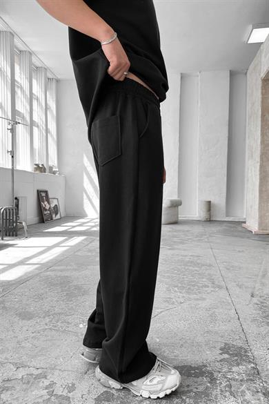 Siyah Cozy Premium Basic Baggy Eşofman