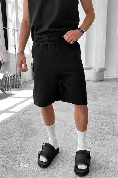 Siyah Cozy Premium Basic Şort